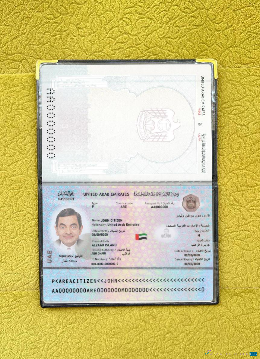 Download UAE passport 2022 present photolook Photoshop template